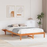 vidaXL Posteljni okvir z nočnimi omaricami Rjava 140 x 200 cm Cene