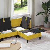  Komplet pohištva za dnevno sobo z blazino 4 pcs Rumena Žamet, (5000272724) | Shoptok.si