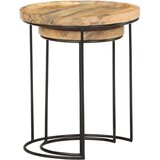 vidaXL 2-dijelni set stolića za kavu od masivnog drva manga i čelika | shoptok.hr