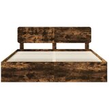  Okvir za krevet s uzglavljem Dimljeni hrast 180 x 200 cm | shoptok.hr