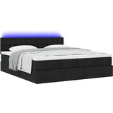 vidaXL otomanski okvir kreveta s madracima crni 200x200cm od tkanine | shoptok.hr