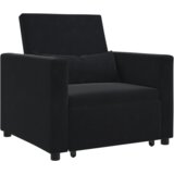 vidaXL 3-u-1 Sofa Krevet za Jednu Osobu Pretvoriv u Crni Baršun | shoptok.hr