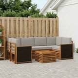  Set vanjskih sofa 7 kom. Prirodna i svjetlosiva | shoptok.hr