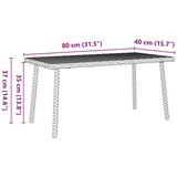  Vrtni stolić za kavu pravokutni crni 80x40x37 cm poliratan | shoptok.hr