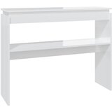 Maison Chic konzolna miza - miza ob steni visok sijaj bela 102x30x80 cm iverna plošča, (21786615) | Shoptok.si