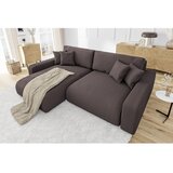 Ropez Rjava raztegljiva kotna sedežna garnitura iz rebrastega žameta (s kotom po izbiri) Sara – | Shoptok.si