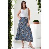 Dewberry 16652 Womens Midi Woven Skirt-NAVY BLUE | shoptok.hr
