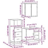  3-dijelni set kupaonskog namještaja boja hrasta sonome drveni | shoptok.hr