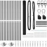 vidaXL set ograjnih stebrov set 2 siva jeklo 25 x 1.5 m vzdržljiv | Shoptok.si