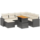 Maison Chic Seti vrtnega pohištva - Vrtna garnitura - Vrtni pohištvo set 8-delna z blazinami črn poli ratan, (21799036) | Shoptok.si