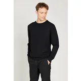ALTINYILDIZ CLASSICS Men's Black Standard Fit Normal Cut Crew Neck Knitwear Sweater