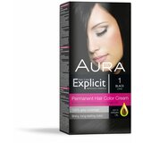 Aura set za trajno bojenje kose explicit 1 black / crna Cene