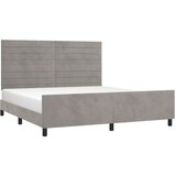  Posteljni okvir z vzglavjem svetlo siv 160x200 cm žamet, (20903203) | Shoptok.si