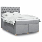 Maison Chic Box spring postelja - Vzmetna postelja z vzmetnico svetlo siva 140x200 cm blago SL5240, (21904830) | Shoptok.si