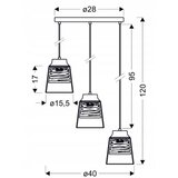 Candellux Lighting luster/visilica-fresno viseća lampa talerz crna 3X60W E27 bezbojni abažur | Eponuda.com