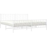 Metalni okvir kreveta uzglavlje i podnožje bijeli 200 x 200 cm | shoptok.hr