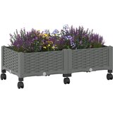  Vrtni saksija s kotačima Svjetlosiva 80 x 40 x 33 cm PP | Eponuda.com
