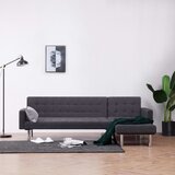 The Living Store Kavč z ležiščem L-oblike temno siv poliester - Raztegljiv Kavč, (21836555) | Shoptok.si