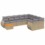  10-dijelni set vrtnih sofa s jastucima bež od poliratana | shoptok.hr