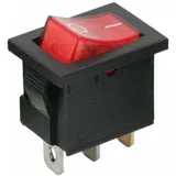 Preklopno vgradno stikalo OFF/ON 6 A (10 A) 250V AC rdeča osvetlitev