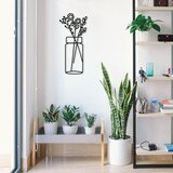 Atelier Del Sofa Zidna dekoracija Flower 1, 27x60 cm, 1.2mm, Crna Cene