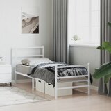 Metalni okvir kreveta s uzglavljem i podnožjem bijeli 80x200 cm | shoptok.hr