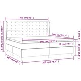  Krevet s oprugama i madracem krem 200 x 200 cm od tkanine | shoptok.hr