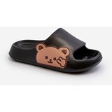 Kesi Lightweight foam slippers with teddy bear, Black Relif cene