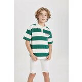 Defacto Boy Oversize Fit Striped Printed Polo T-Shirt cene