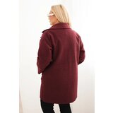 Kesi Włoski Women's Plus Size coat shearling with wool and pockets plum | shoptok.hr