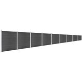 vidaXL set panela za ogradu WPC 1564 x 186 cm crni | shoptok.hr