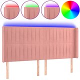 Maison Chic led posteljno vzglavje - vzglavna omarica - nočna omarica roza 183x16x118/128 cm žamet, (21708084) | Shoptok.si