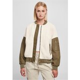 UC Ladies Ladies Oversized Sherpa Mixed Bomber Jacket whitesand/darkolive | Shoptok.si