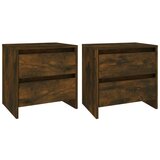 The Living Store Nočna omarica 2 kosa dimljeni hrast 45x34,5x44,5 cm iverna pl. - Nočna Omarica, (21420918) | Shoptok.si