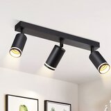 Nettlife LED stropna svetilka s 3 plameni - črna stropna svetilka GU10, vrtljiva, lesena stenska svetilka, stenski reflektor,brez žarnice, (22116852) | Shoptok.si