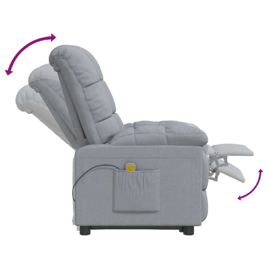 vidaXL Masažni stol svetlo sivo blago | Shoptok.si