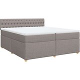 vidaXL Krevet s oprugama i madracem smeđesivi 200x200 cm od tkanine | shoptok.hr