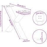  Noge za klub stolić u obliku slova X, 2 kom, crne, 50 x (30-31) cm, čelik | shoptok.hr