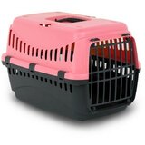 MP BERGAMO gipsy transporter za ljubimce sa plastičnim vratima, 58x38x38cm, roze-crni Cene