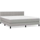The Living Store Box spring postelja z vzmetnico svetlo siva 160x200 cm žamet - Box Spring Postelja, (21488563) | Shoptok.si