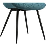 CARRYHOME stol, kovina, tekstil črna, temno modra | Shoptok.si