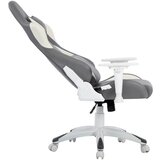 Livetastic GAMING STOL umetna masa, tekstil siva, bela | Shoptok.si