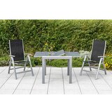 Gardenson Raztegljiva Vrtna Miza Ambia, Steklo, Aluminij, 80-120x70 | Shoptok.si