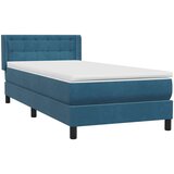  spring postelja z vzmetnico temno modra 80x220 cm žamet, (21792398) Slike