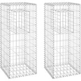 vidaXL gabionske stupne košare 2 kom 40 x 40 x 100 cm željezne | shoptok.hr