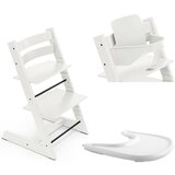 Stokke stol za hranjenje Tripp Trapp set 3v1 white/white 685500- pladenj | Shoptok.si