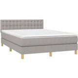  Box spring postelja z vzmetnico LED sv. siva 140x200 cm blago, (20726601) | Shoptok.si