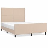 vidaXL Posteljni okvir z vzglavjem kapučino 140x200 cm umetno usnje, (20906075) Cene