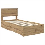  Okvir za krevet s uzglavljem Umjetnički hrast 90 x 190 cm | shoptok.hr