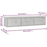  Zidna polica s ladicama 88x26x18,5 cm konstruirano drvo | shoptok.hr